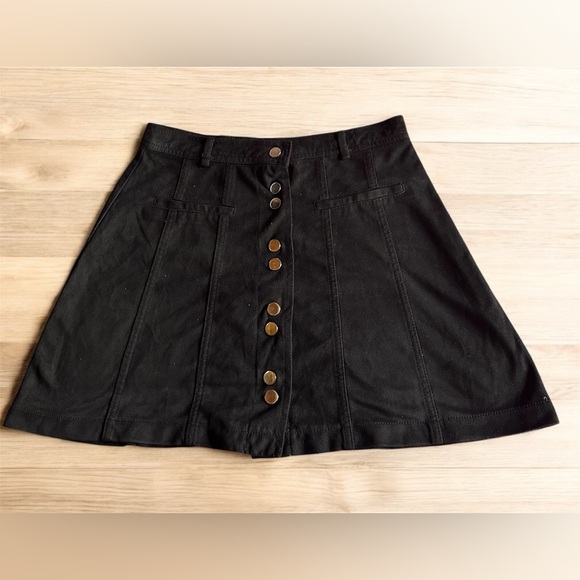 Zara Black suede  A-Line Mini Skirt size M - Picture 1 of 6